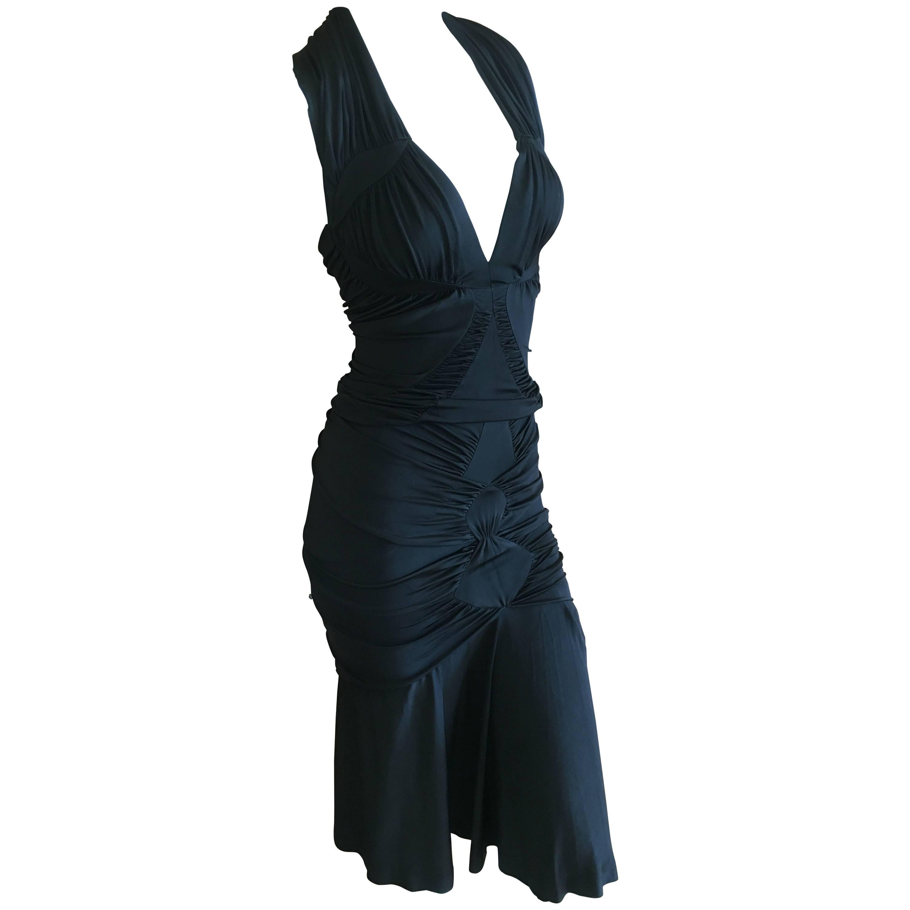 Yves Saint Laurent by Tom Ford Black Two Piece Cocktail Dress For Sale
