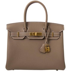 Never Used Hermes Birkin 30 Etoupe GHW 