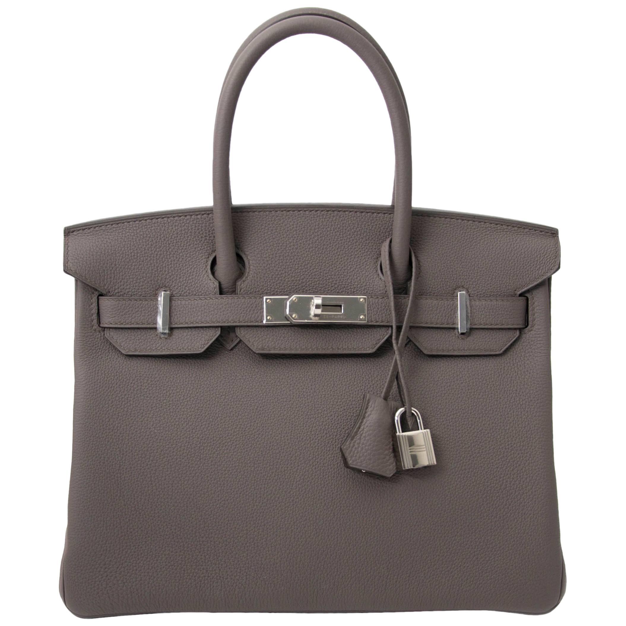 Never Used Hermes Birkin 30 Etain Togo PHW