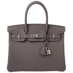 Never Used Hermes Birkin 30 Etain Togo PHW