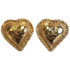 CHRISTIAN LACROIX Heart Clip-on Earrings in Gilded Metal