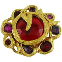 Yves Saint Laurent YSL Vintage Jewelled Brooch Pendant