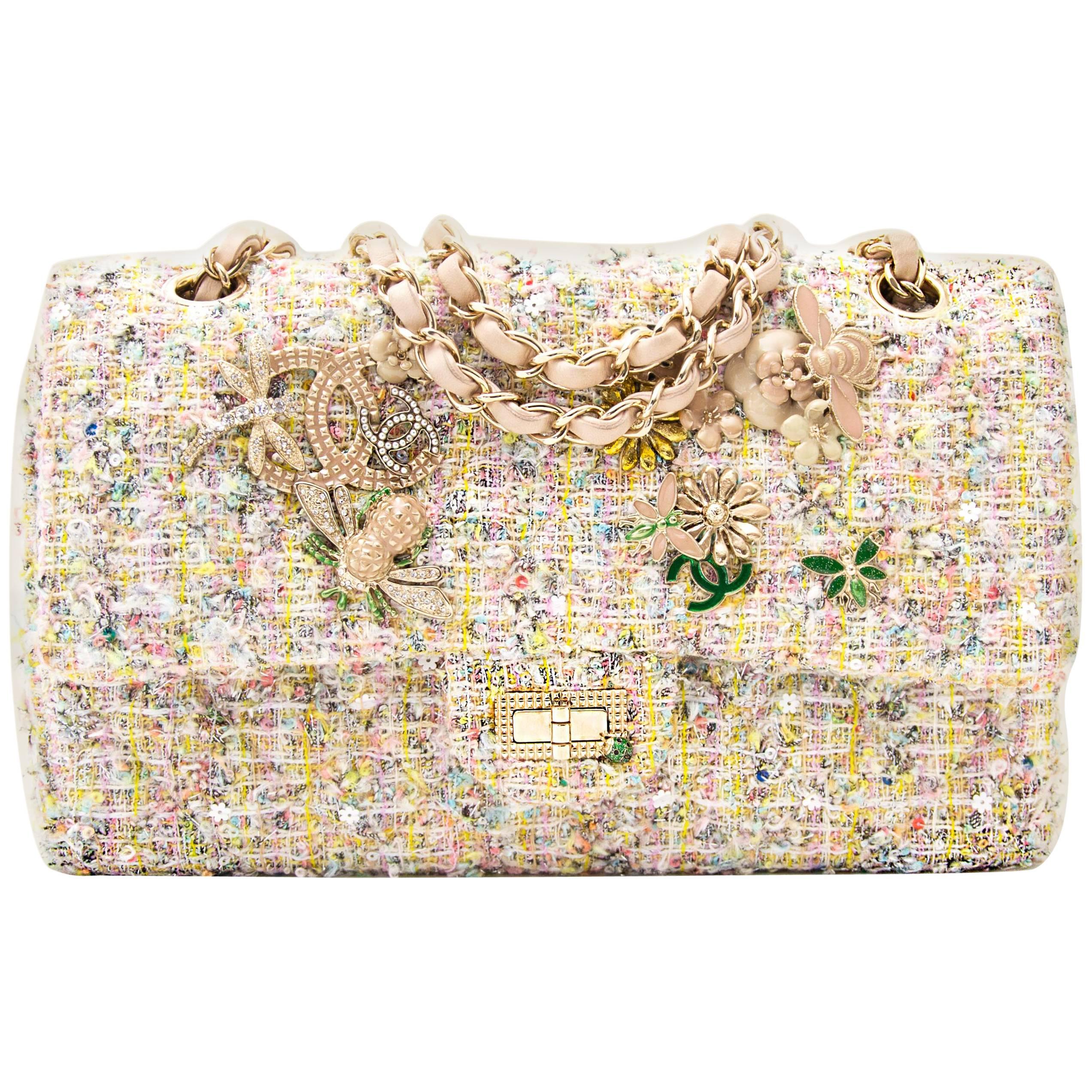 Chanel Tweed Garden Party 2.55 Reissue Flap Bag