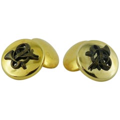 Hermes Vintage Hunting Horn Motif Cufflinks