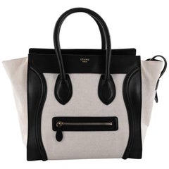 Celine Luggage Handbag Canvas and Leather Mini