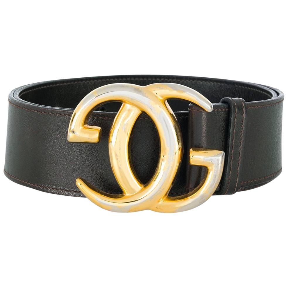 Gucci Interlocking GG Brown Leather Belt 