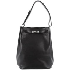 Hermes So Kelly 26 Taurillon Clemence Tote Bag Black - DDH