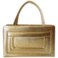1960s Metallic Gold Pocket Handbag 
