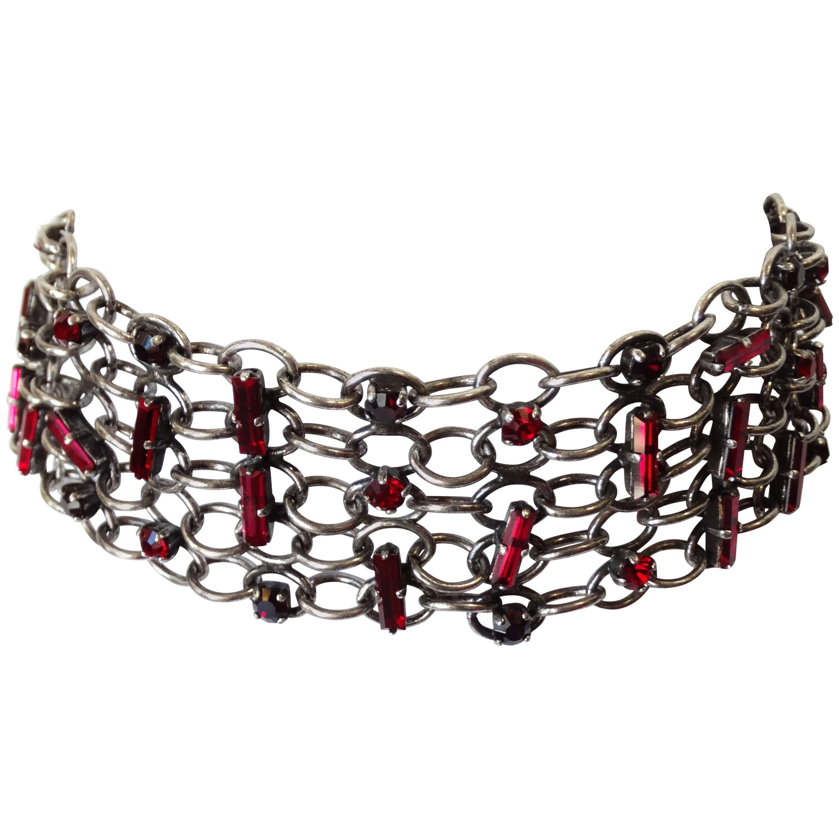 Daniel Swarovski Chainmail Rhinestone Choker  For Sale