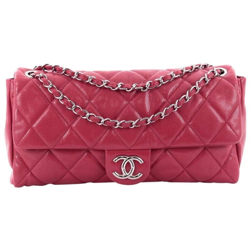  Chanel Nature Flap Bag Quilted Glazed Caviar Large