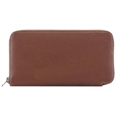 Hermes Azap Brieftasche mit Reißverschluss aus Seide in Epsom Lang