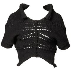 Junya Watanbe Comme des Garcons Avant Garde Black Wool Knit Sweater Top