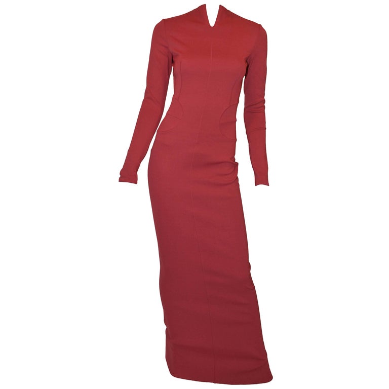 Azzedine Alaia Bosycon Dress Gown For Sale at 1stDibs | azzedine alaia red dress, azzedine alaia