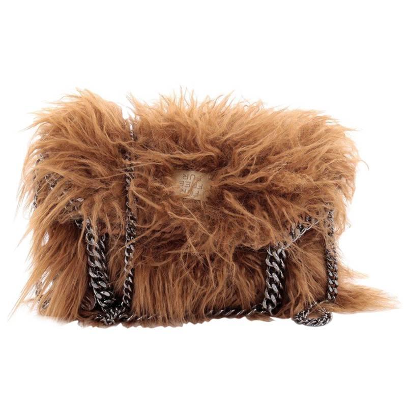 Stella McCartney Falabella Fold Over Crossbody Bag Faux Fur Mini