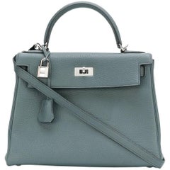Hermès 25cm Kelly Tasche Blau Orage Togo