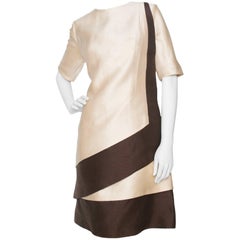 Vintage A 1960s Carven Two-Toned Silk Dress