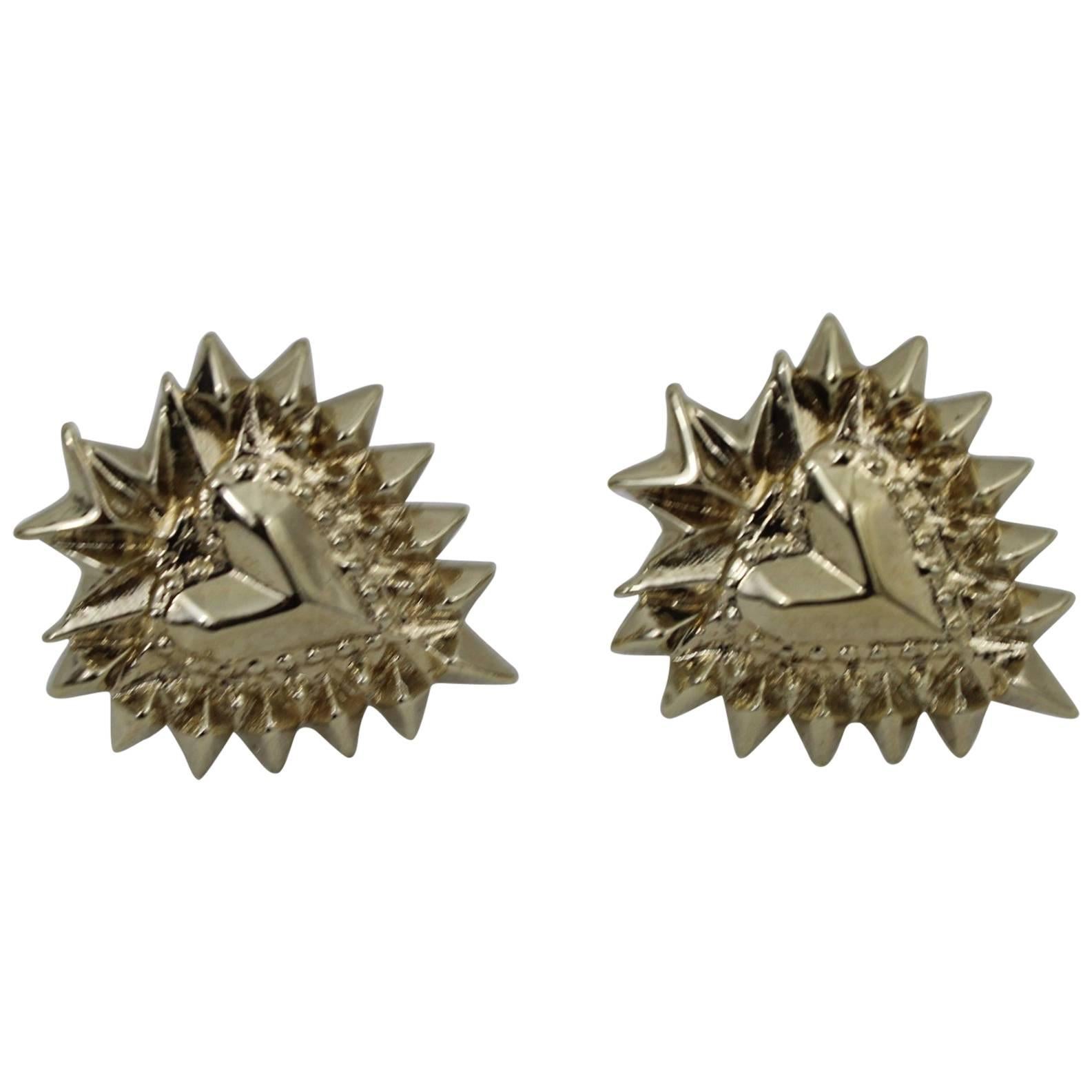 Givenchy Heat Shapped Steel Cufflinks For Sale