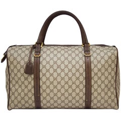 Vintage 1970s Gucci Monogram Duffle Weekender Bag