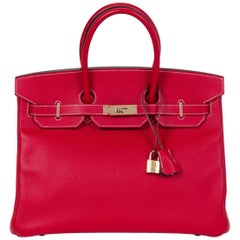 Hermes Bonbon Birkin 35 Rouge Casaque