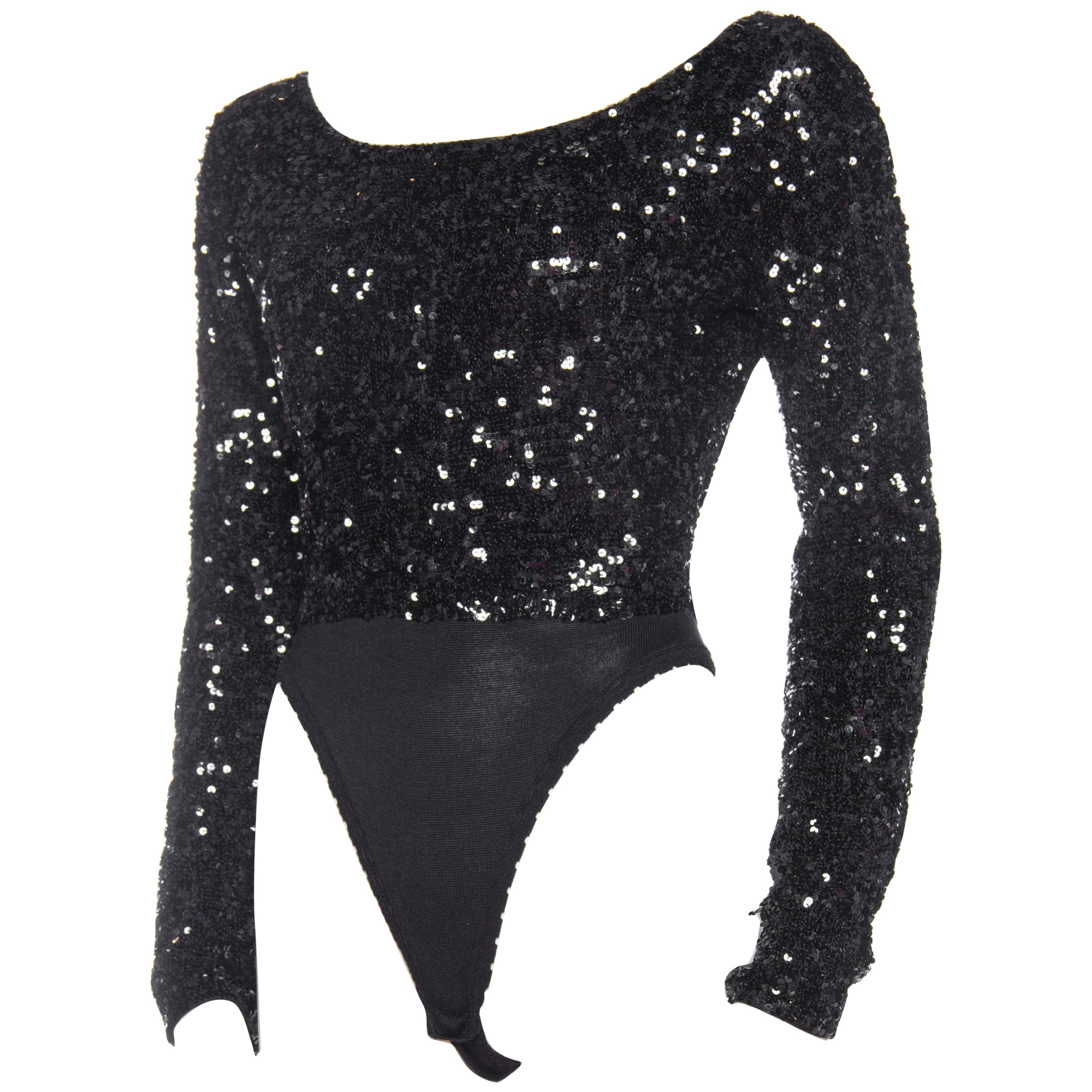 1990's Christian Dior Sheer Black Logo Monogram Bodysuit Top 38B at 1stDibs