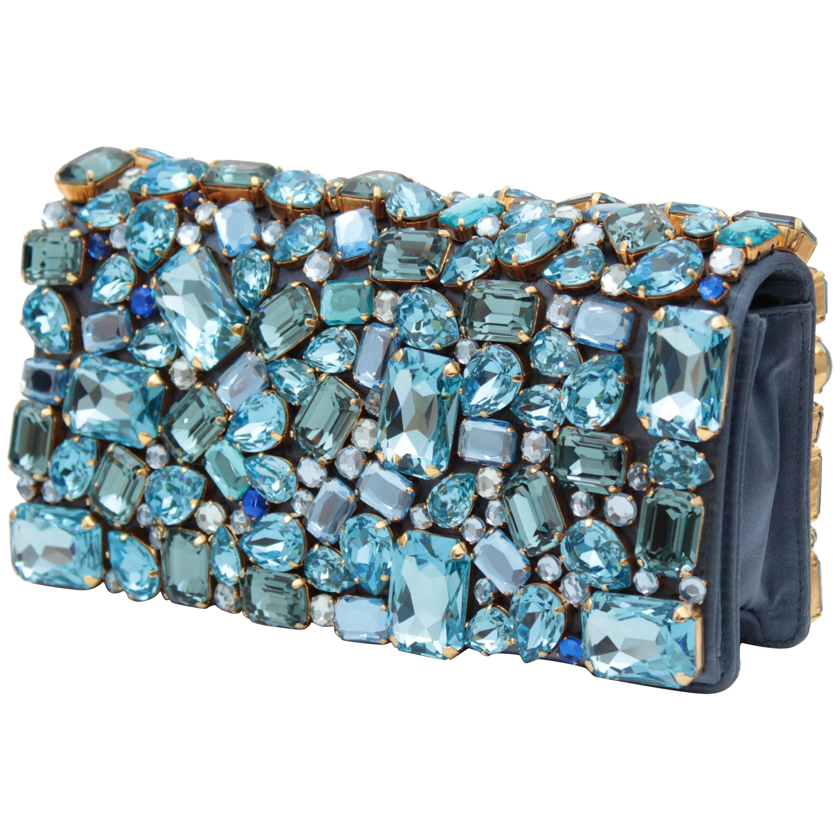 Prada Jeweled Clutch Evening Bag with Box 