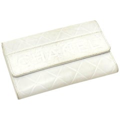 Chanel White Leather Bifold Wallet 