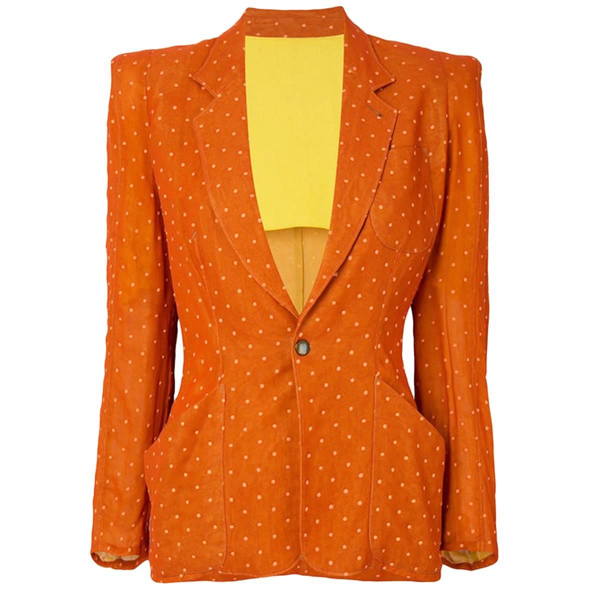 Orange Jean Paul Gaultier Polka Dot Blazer