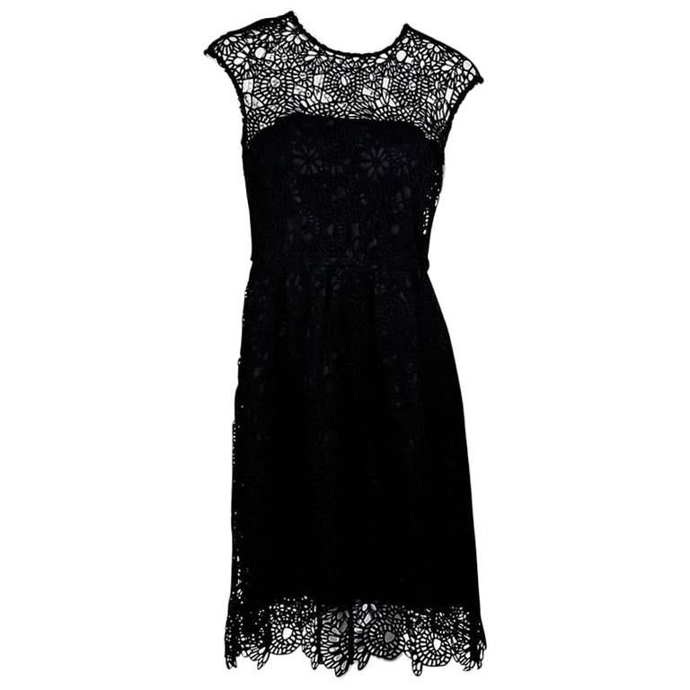 Black Lela Rose Crochet Dress
