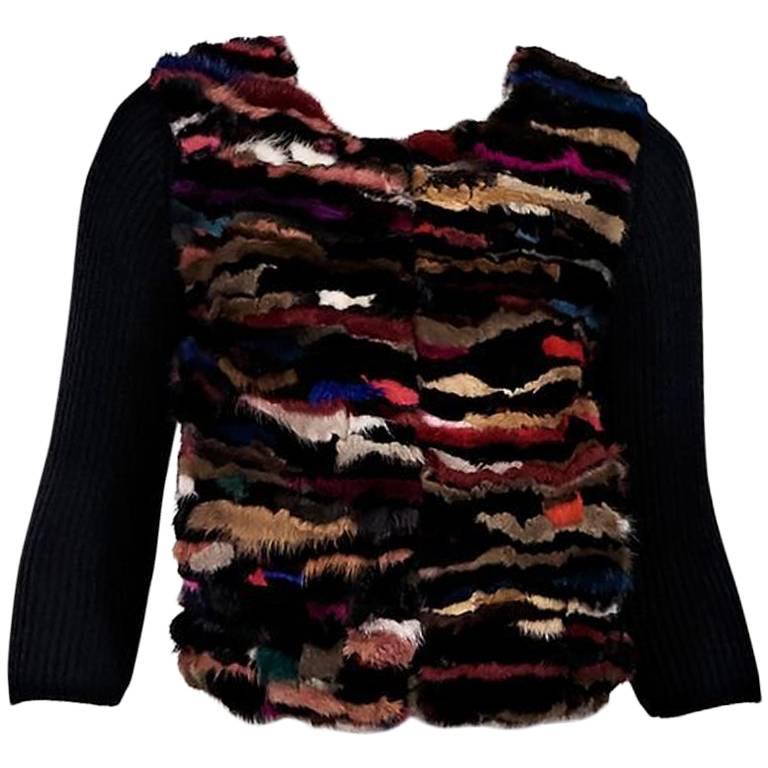 Multicolor Diane von Furstenberg Fur-Front Cardigan