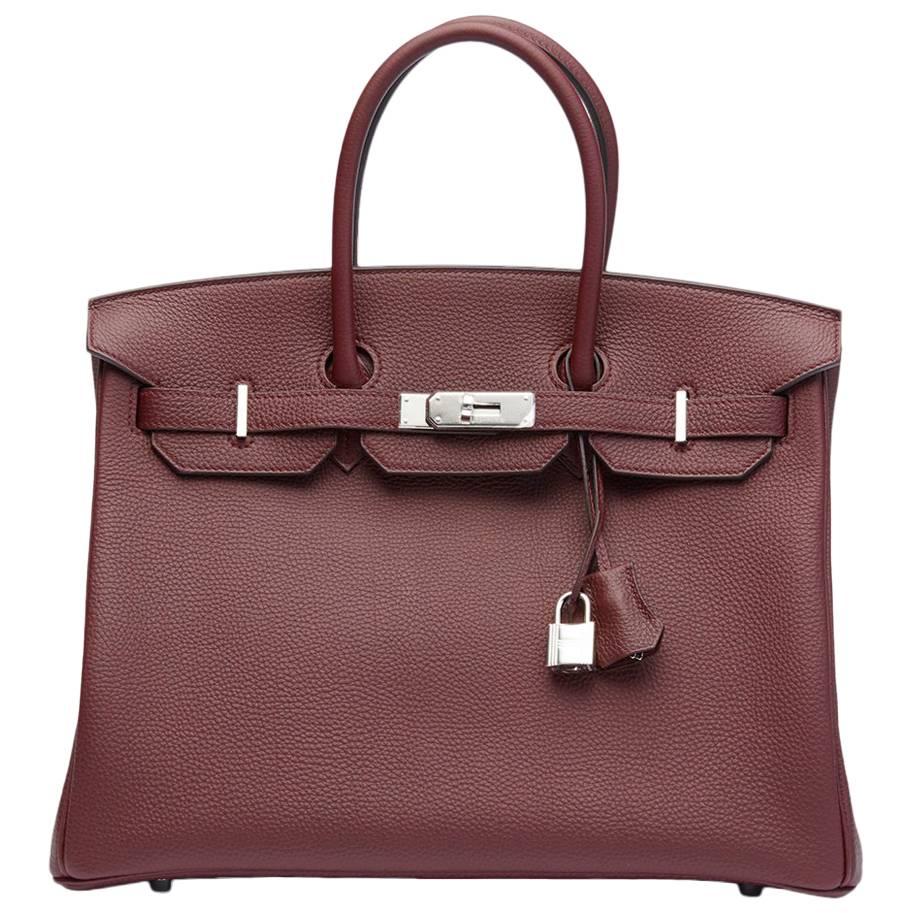 2017 Hermes Bordeaux Togo Leather Birkin 35cm