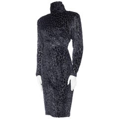 1980s Leopard Lurex and Velvet Dress