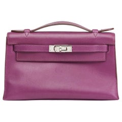 2010 Hermes Anemone Swift Leather Kelly Pochette