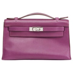 2010 Hermes Anemone Swift Leather Kelly Pochette 