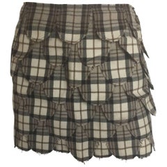 Moschino brown plaid mini skirt 