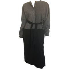 Retro Gucci grey wool color block dress 