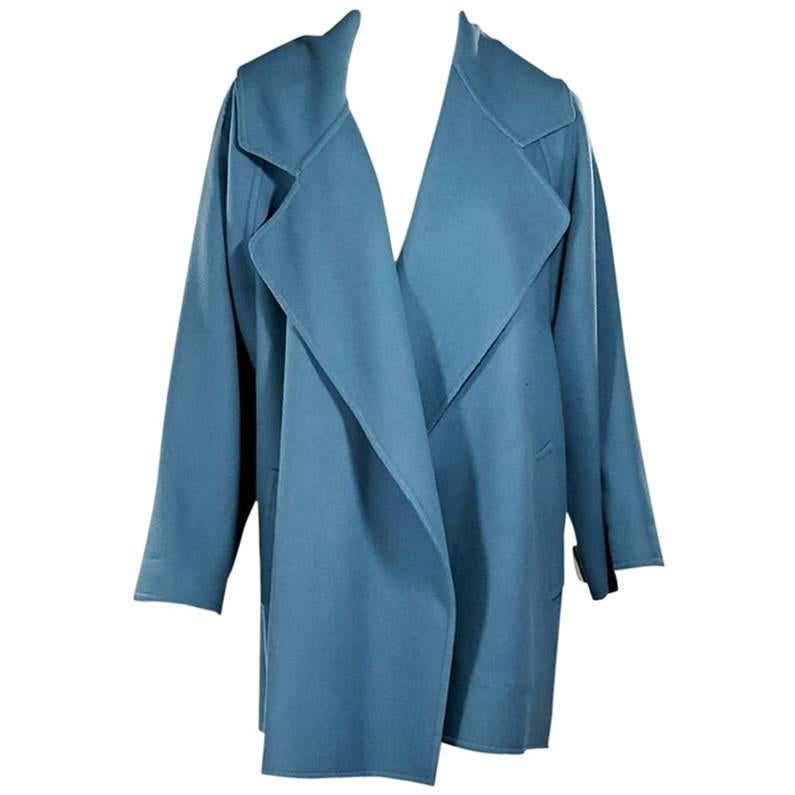 Blue Salvatore Ferragamo Wool Coat