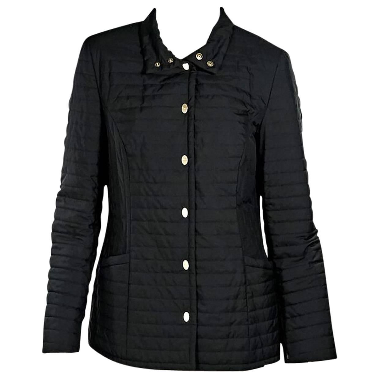 Black Salvatore Ferragamo Thin Puffer Coat