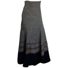 Black and Tan high waisted maxi skirt 