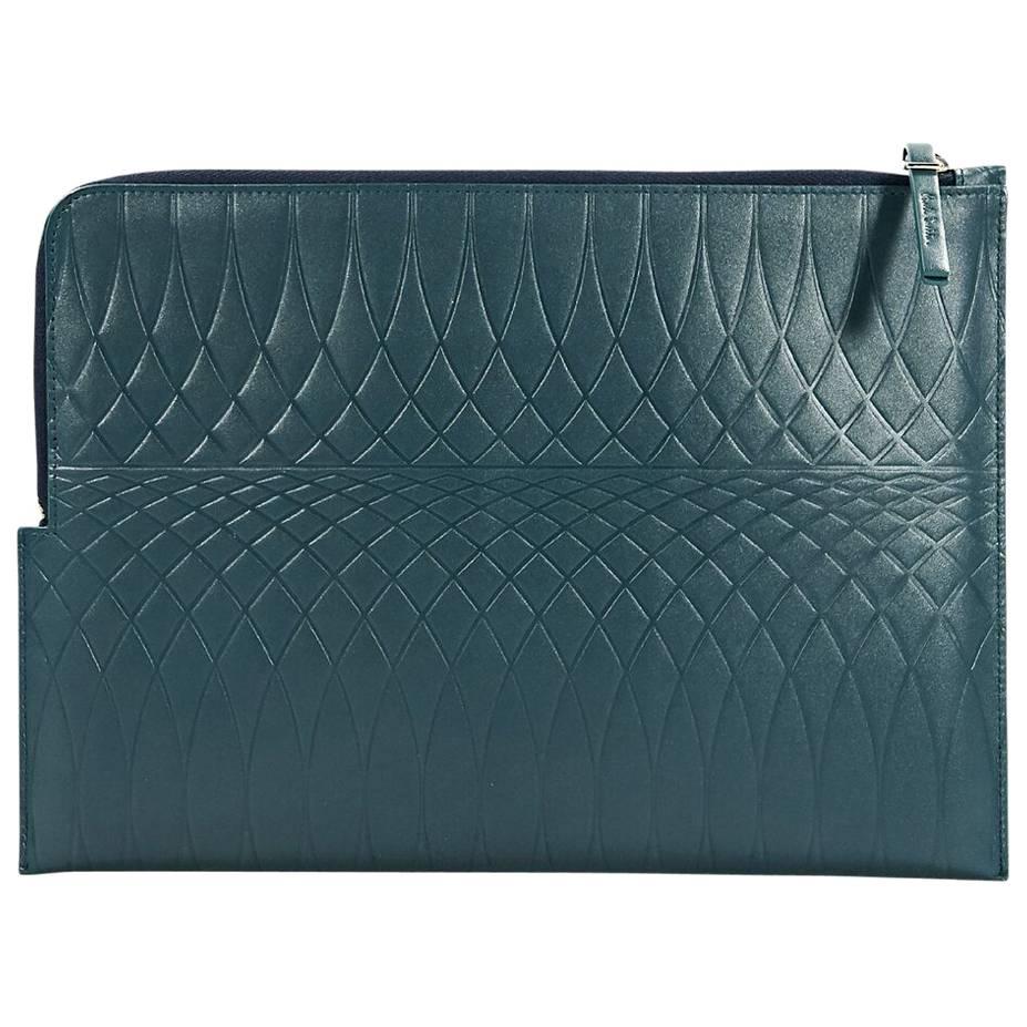 Teal Paul Smith Leather Embossed Pouch