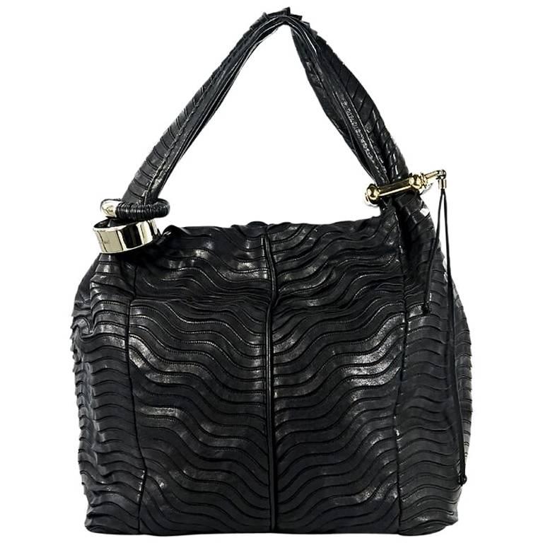 Black Jimmy Choo Leather Saba Hobo Bag For Sale at 1stdibs