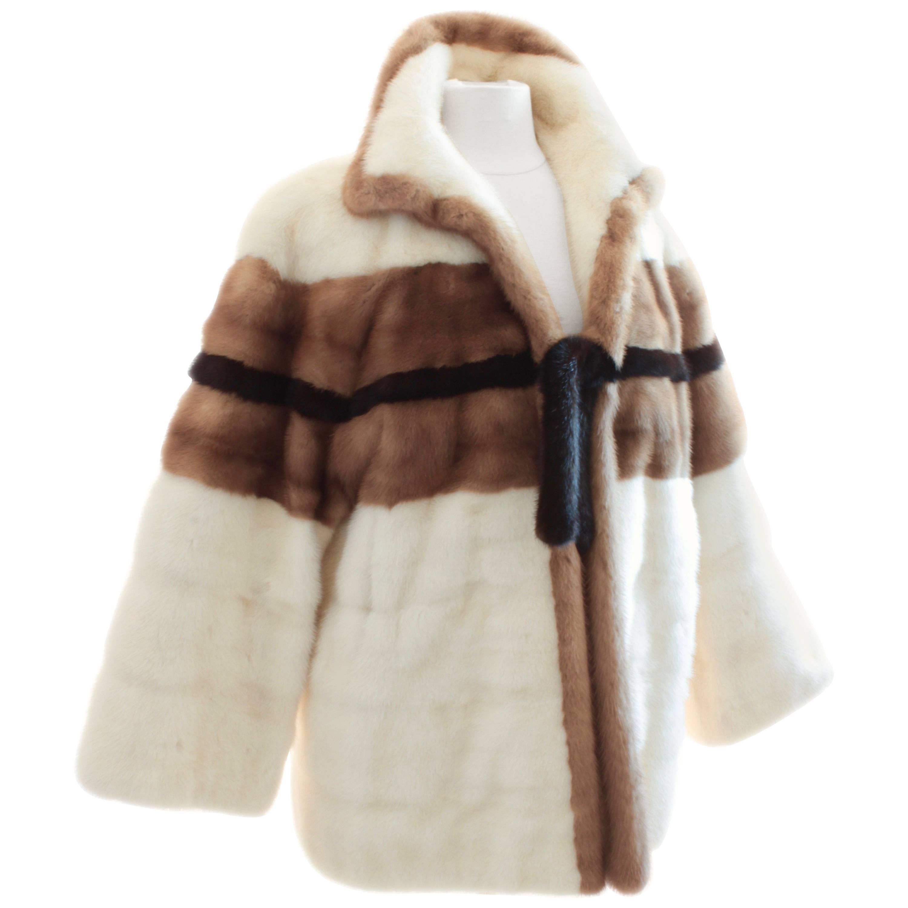 Grosvenor Bonwit Teller Mink Jacket White Pastel Dark Ranch Fur As Seen in Vogue