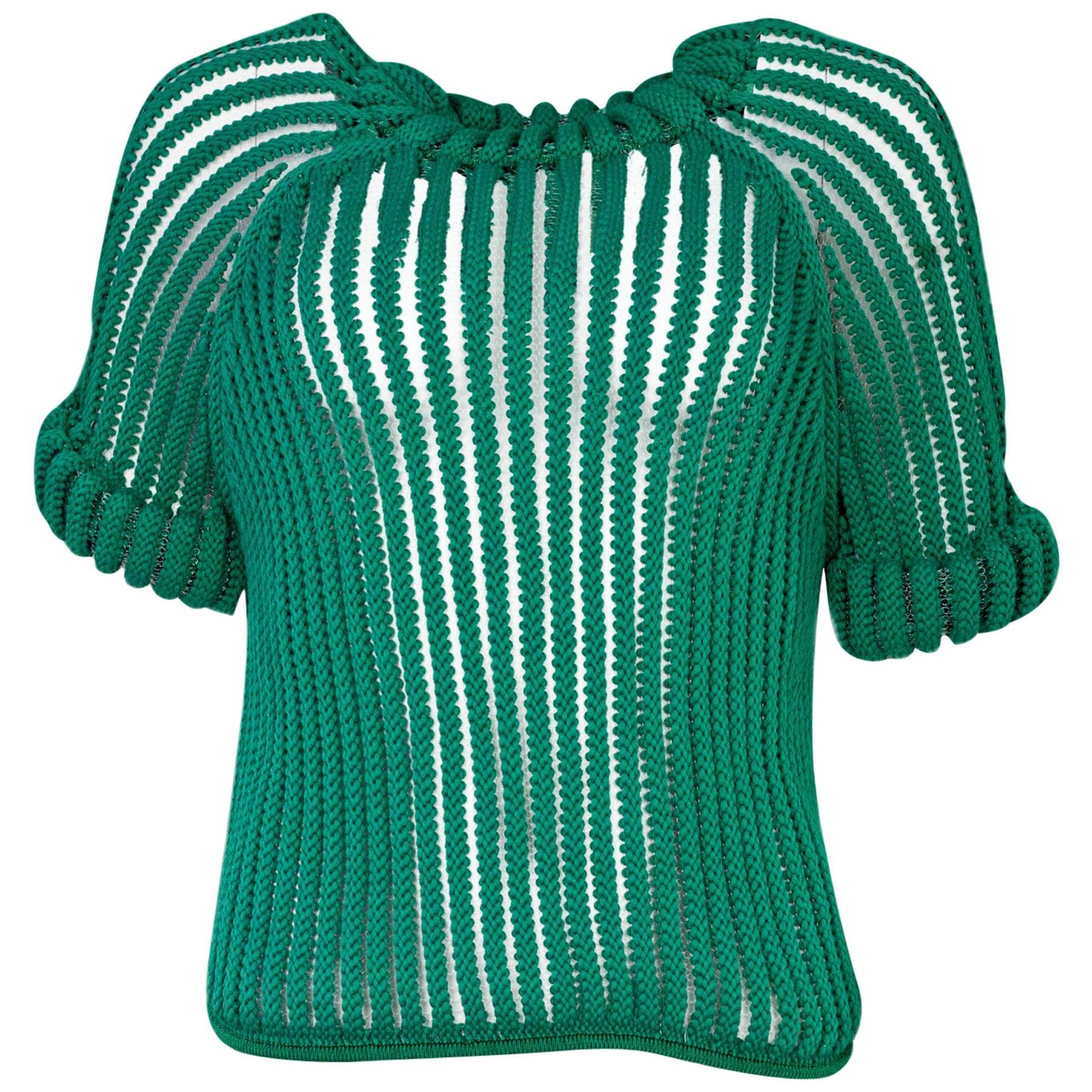 Sportmax Green Ribbed Sweater Sz Small