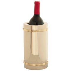 Gucci Champagne Wine Cooler Ice Bucket Silver Plate Gold Rope Barware 70s
