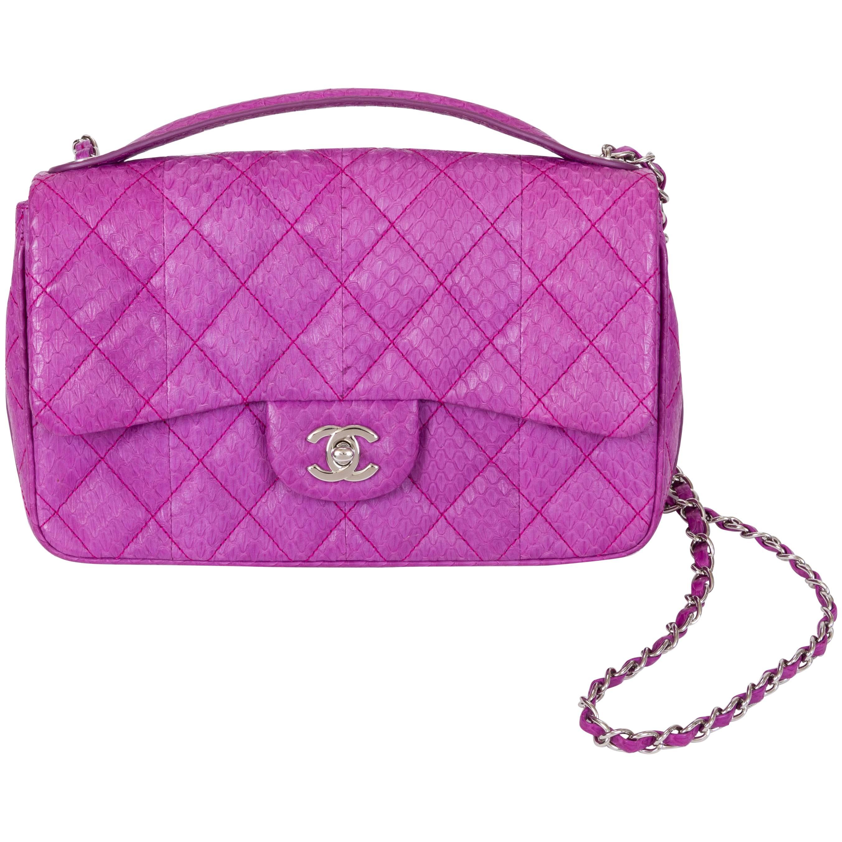 Chanel Purple Python Flap Bag, 2015