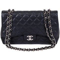 Chanel Black Caviar Jumbo Single Flap