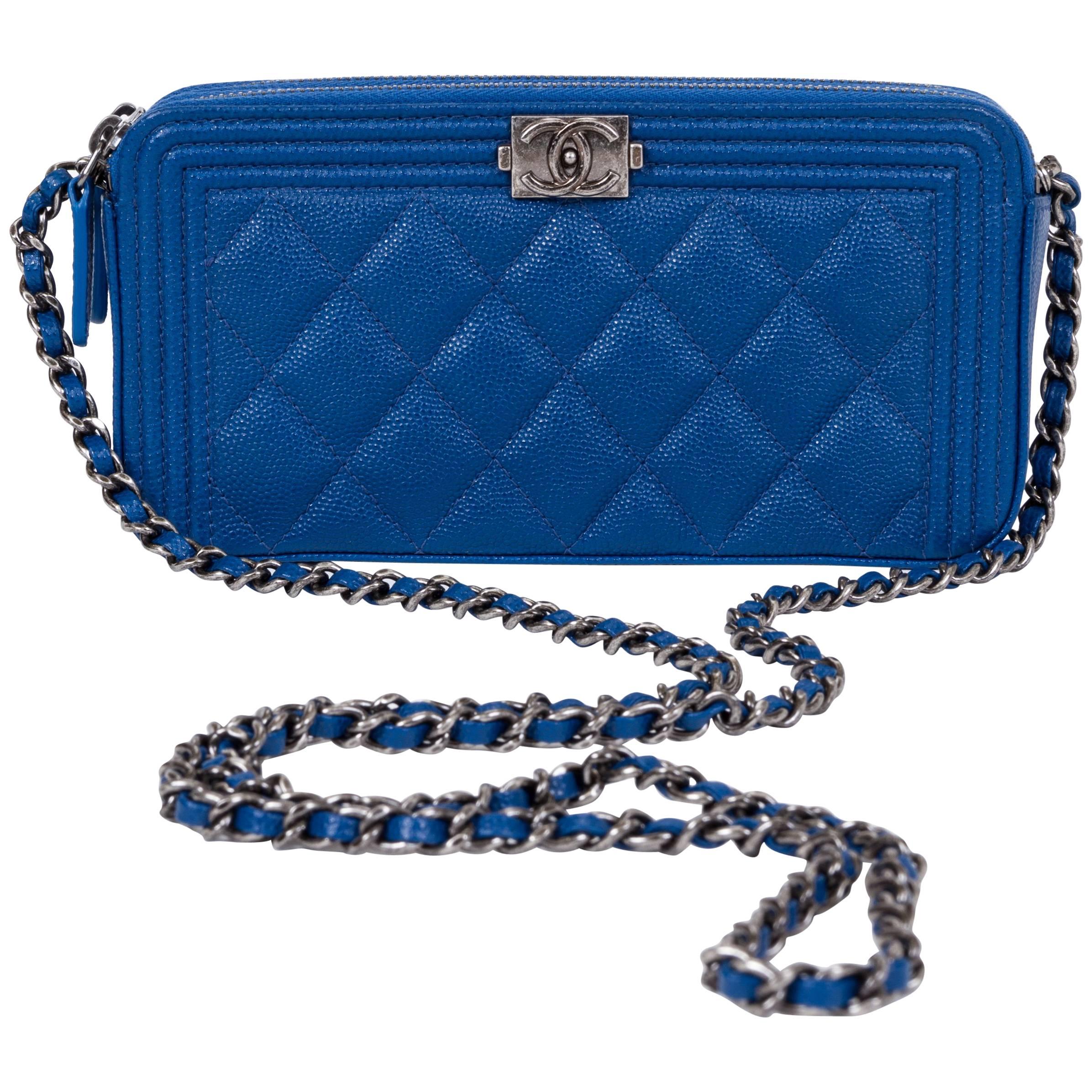 New Chanel  Blue Caviar Crossbody WOC Bag