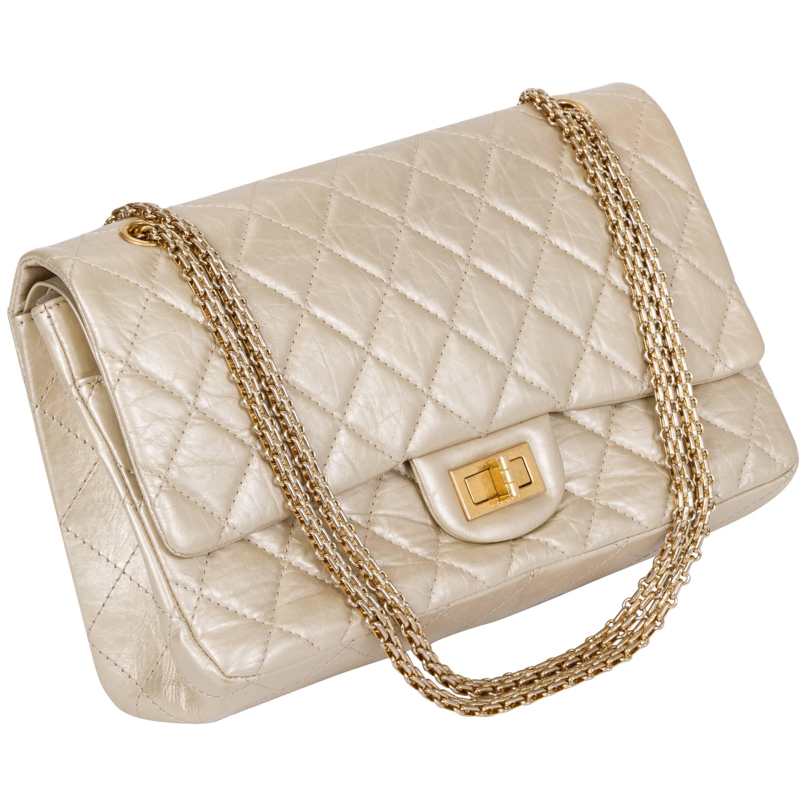 Chanel Gold Distressed Jumbo Reissue Bag