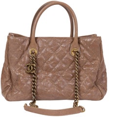 Chanel Camel Glazed Caviar 2 Way Tote