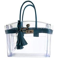 ORIGINAL Mon Autre Sac ® Handbag Mini Cabas Diamant Pvc and Bleu leather 