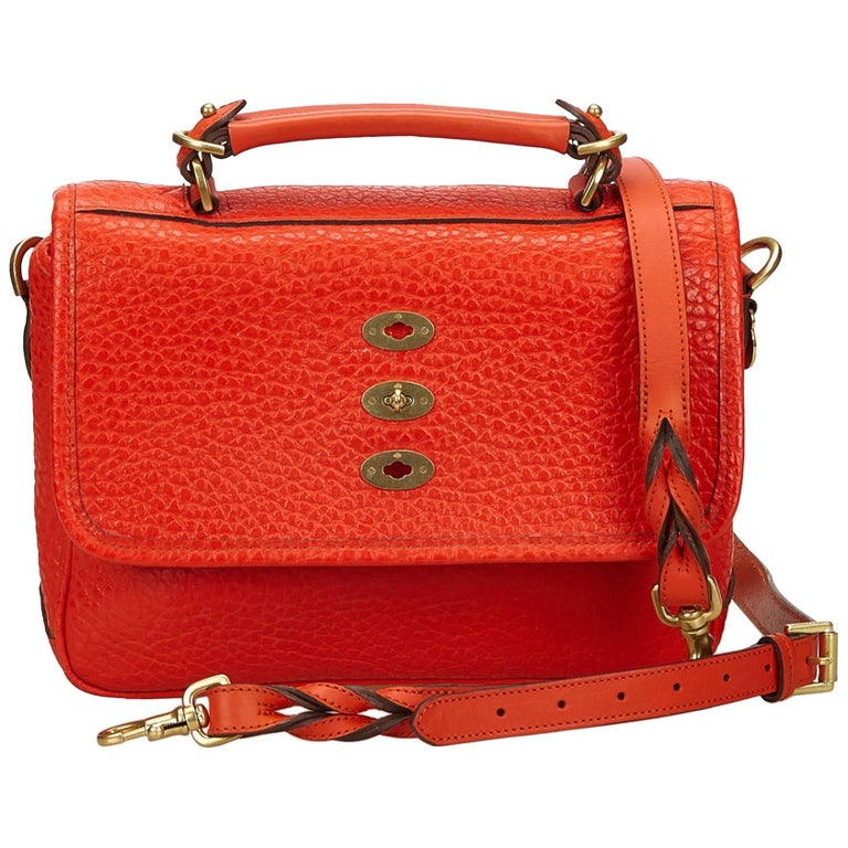 Mulberry Orange 2 Way Leather Handbag For Sale at 1stdibs